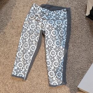 Gray Floral Kids Leggings